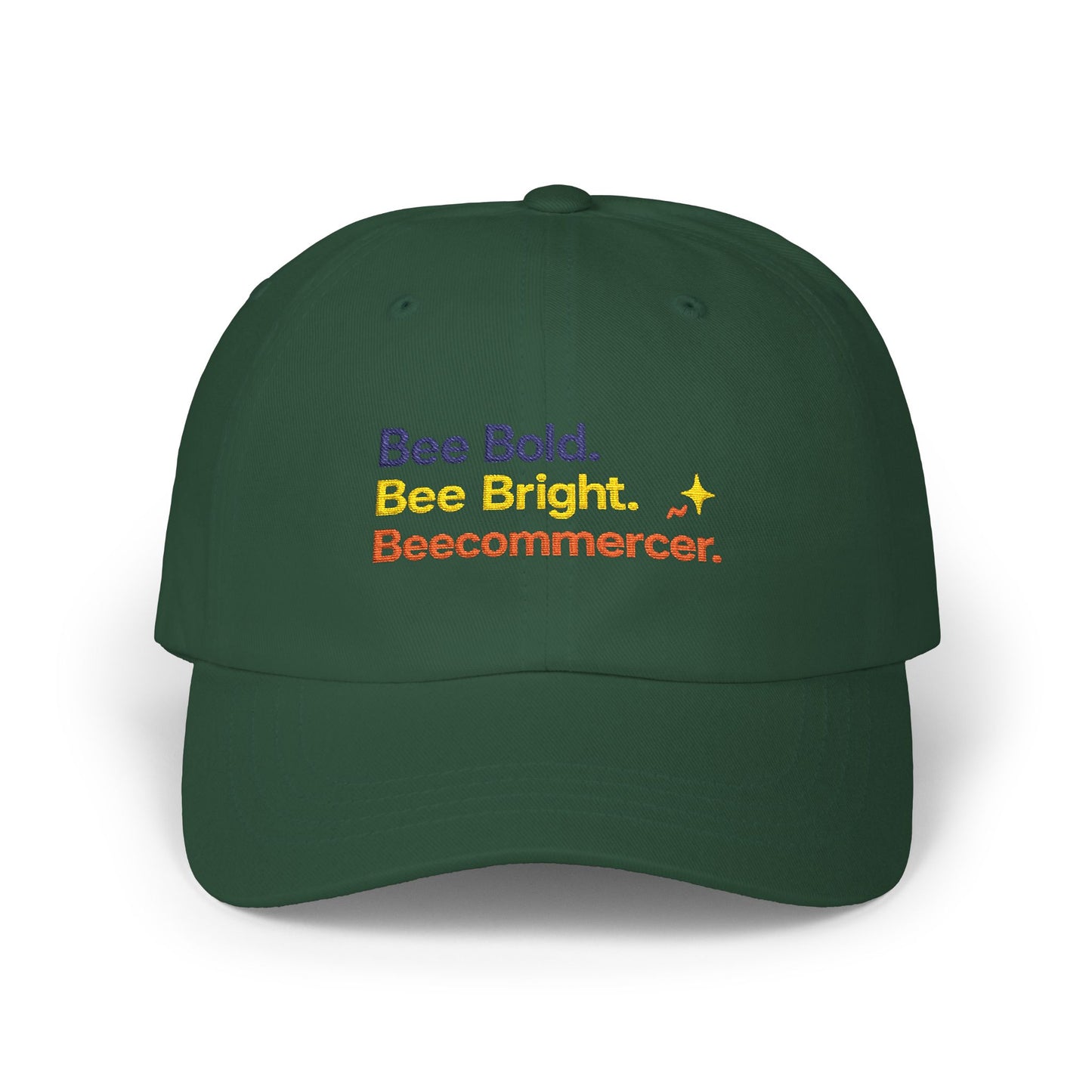 Dad Cap — "Bee Bold. Bee Bright. Beecommercer." Embroidered Baseball Hat