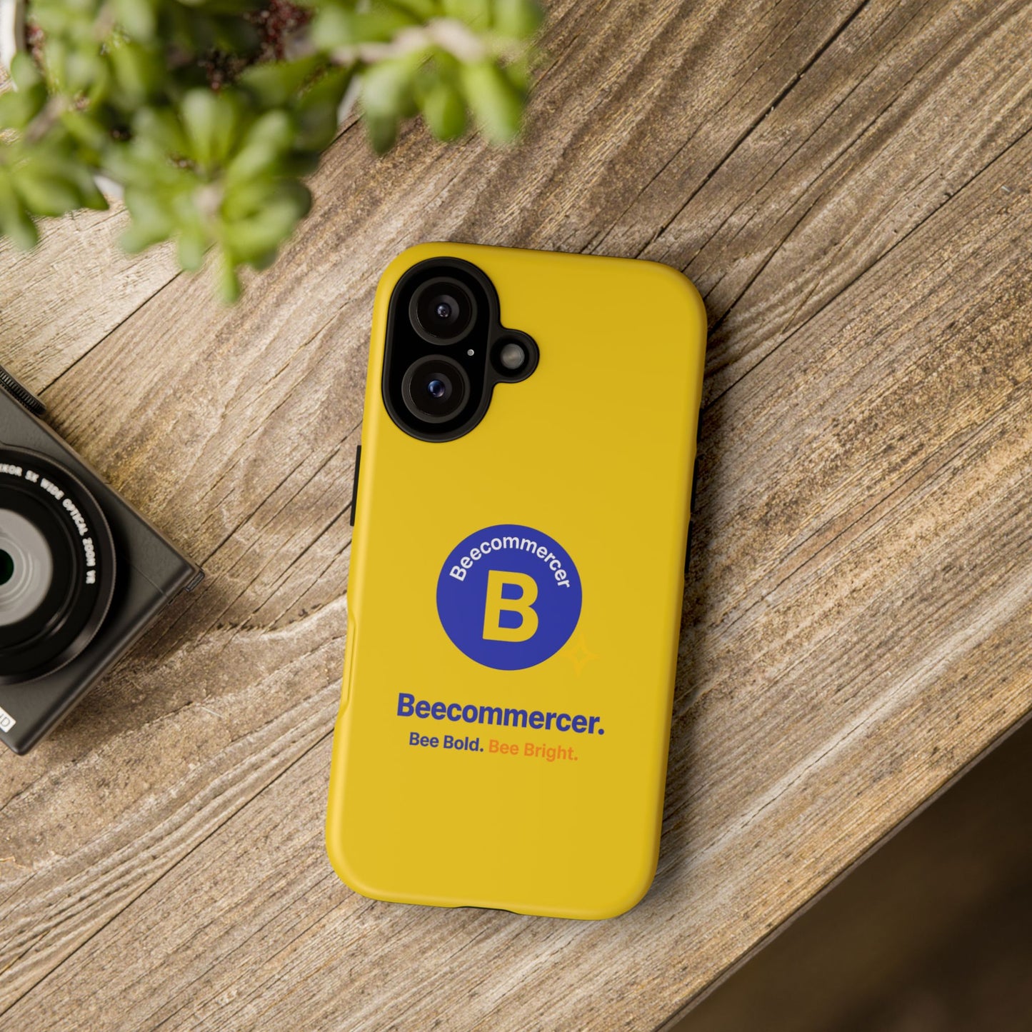 Beecommercer Bold Logo Phone Case — Yellow Protective Phone Cover