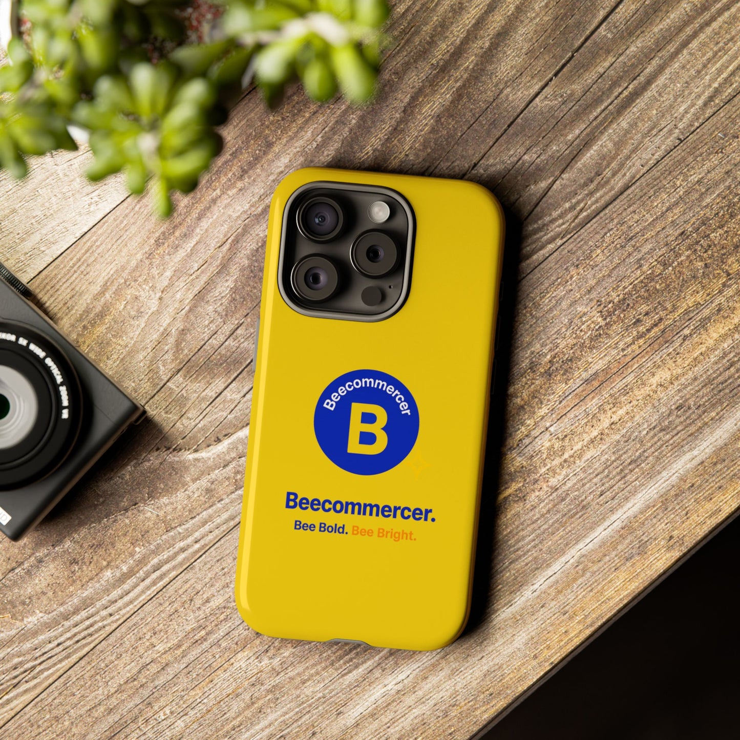 Beecommercer Bold Logo Phone Case — Yellow Protective Phone Cover