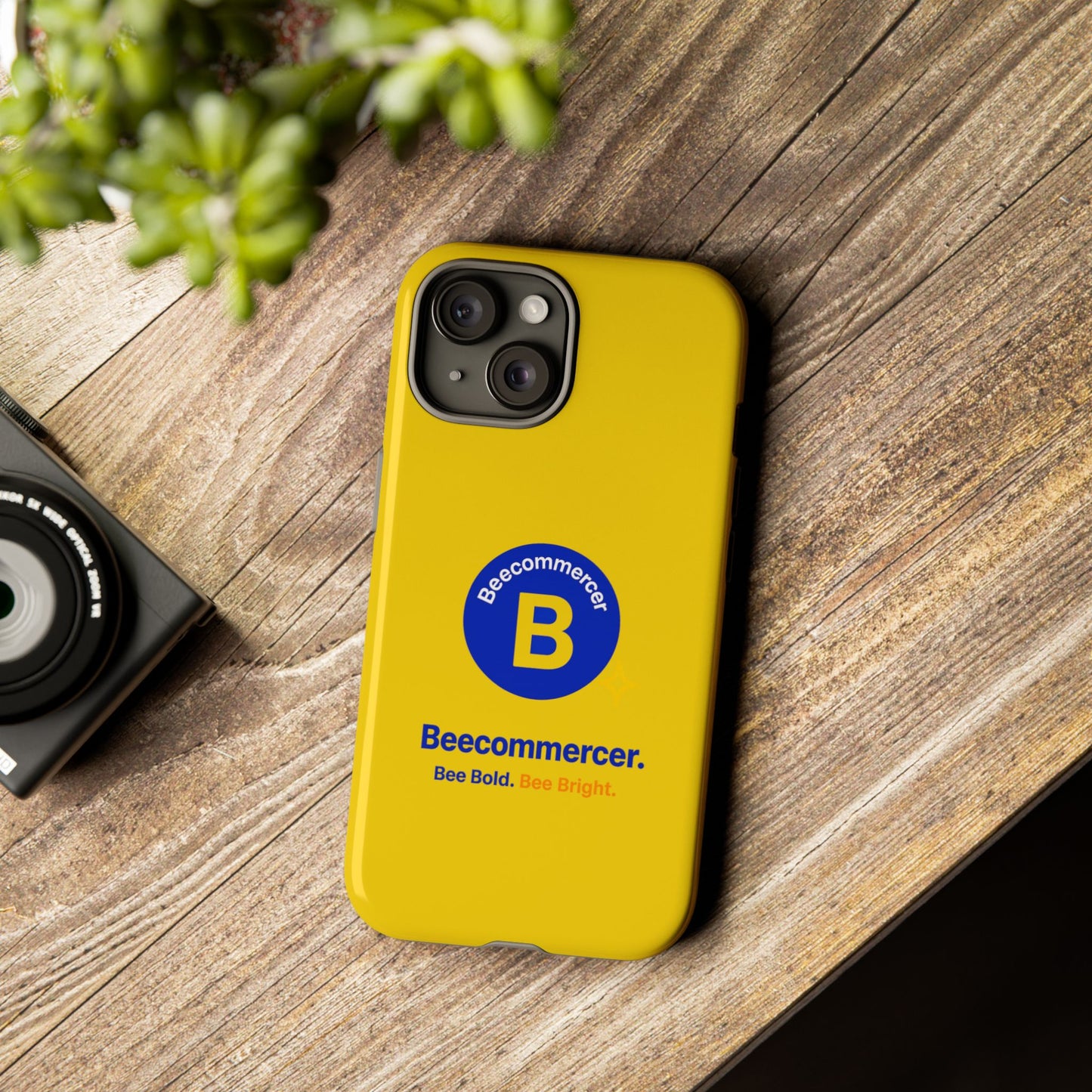 Beecommercer Bold Logo Phone Case — Yellow Protective Phone Cover