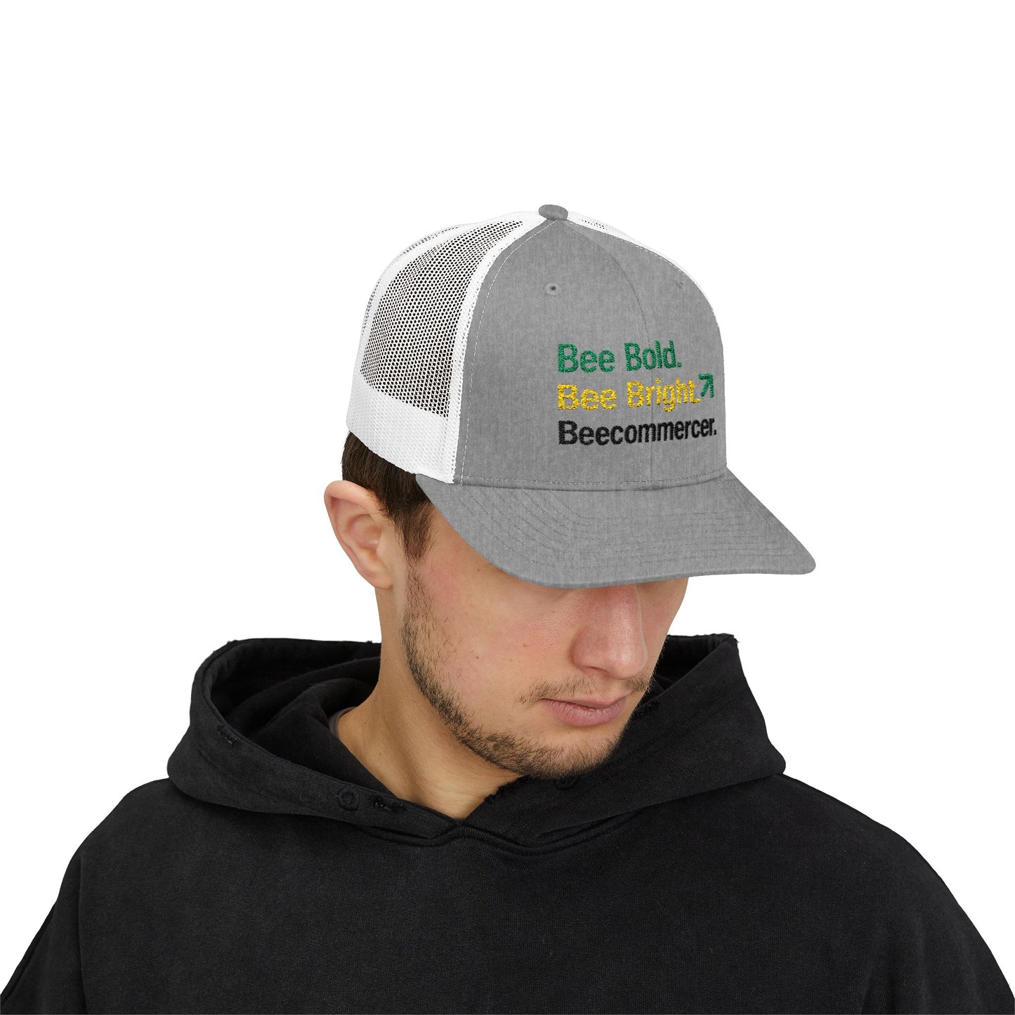 Bee Bold Bee Bright Embroidered Trucker Cap