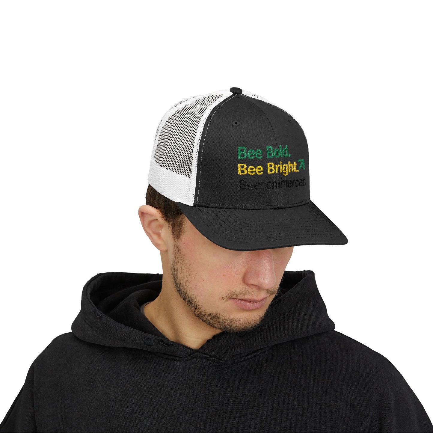 Bee Bold Bee Bright Embroidered Trucker Cap