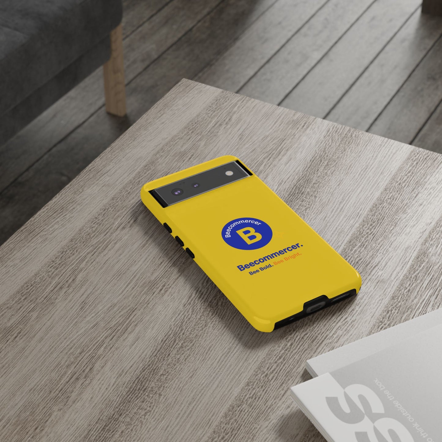 Beecommercer Bold Logo Phone Case — Yellow Protective Phone Cover