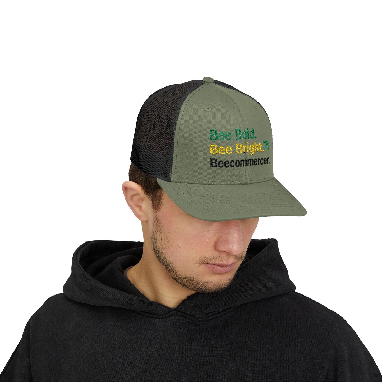 Bee Bold Bee Bright Embroidered Trucker Cap