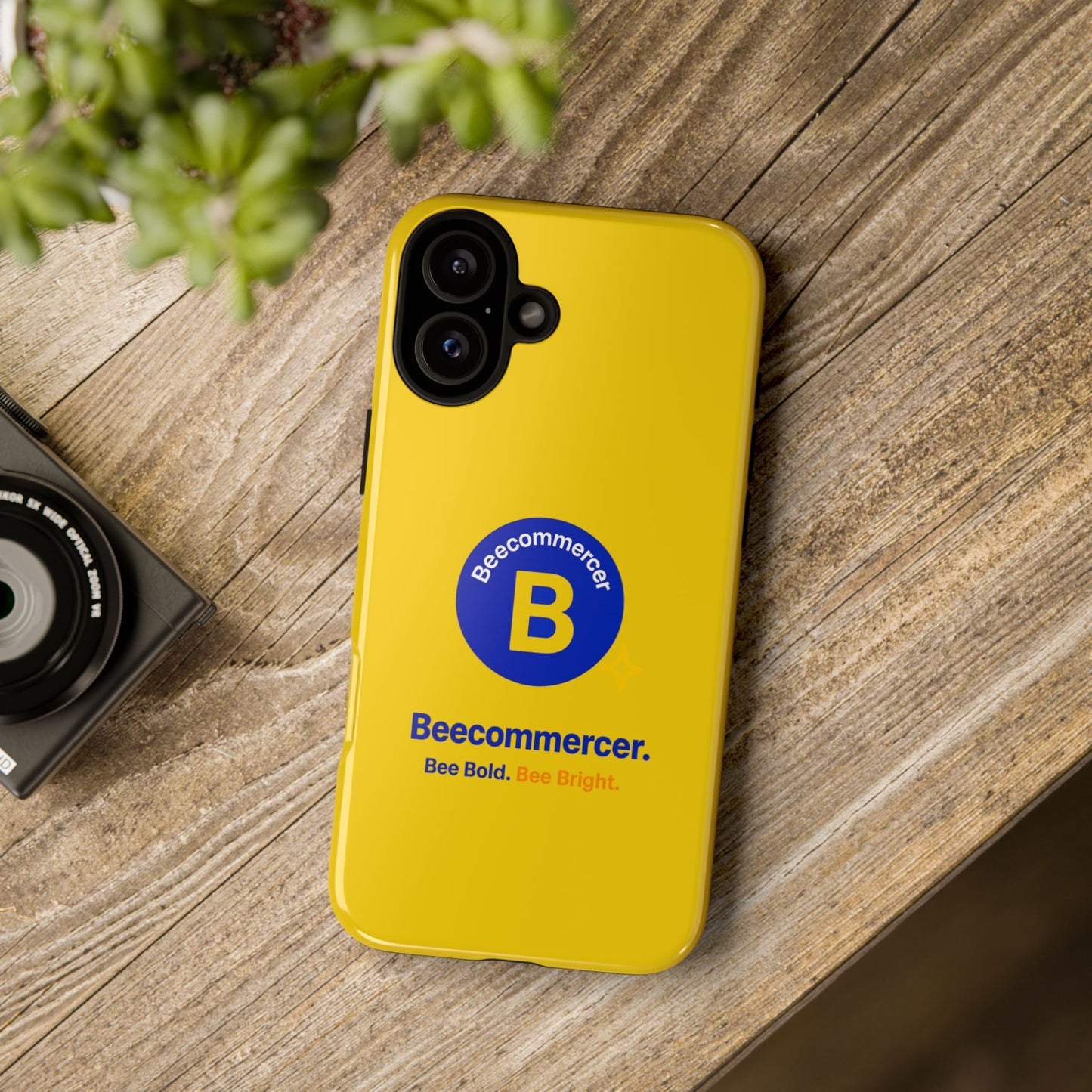 Beecommercer Bold Logo Phone Case — Yellow Protective Phone Cover