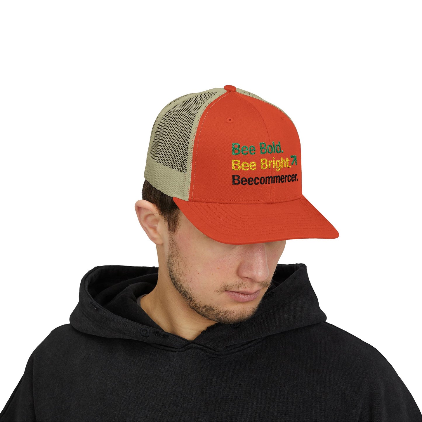 Bee Bold Bee Bright Embroidered Trucker Cap