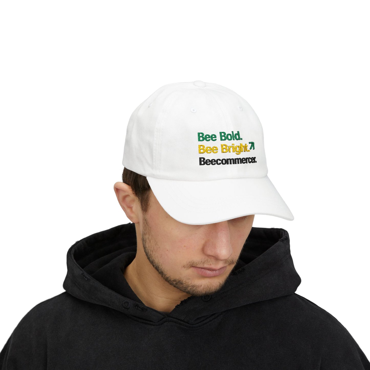 Bee Bold. Bee Bright. Beecommercer. Dad Cap — Inspirational Embroidered Baseball Hat