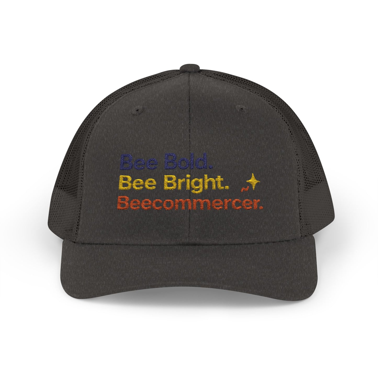 Trucker Cap — "Bee Bold. Bee Bright. Beecommercer." Embroidered Entrepreneur Hat
