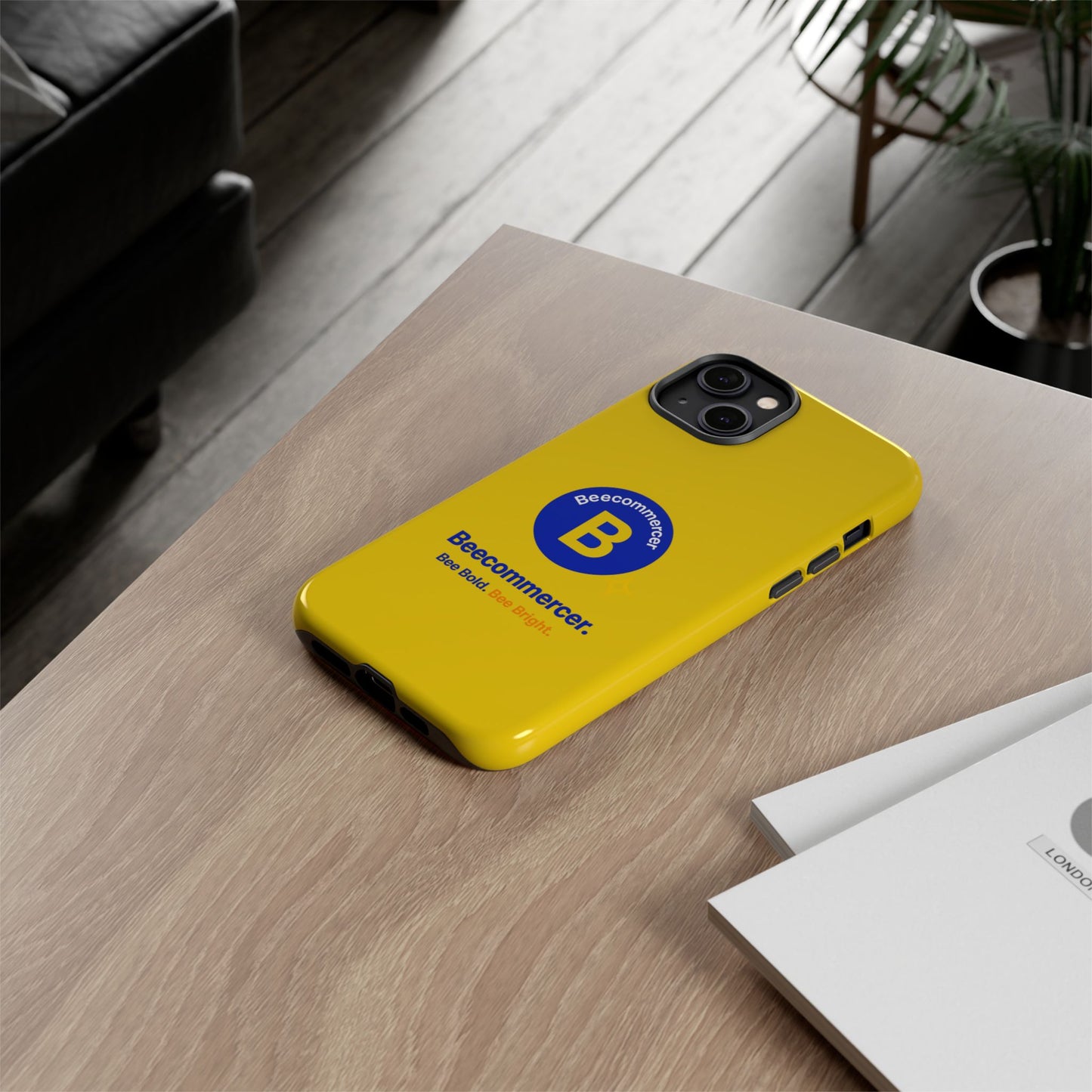 Beecommercer Bold Logo Phone Case — Yellow Protective Phone Cover