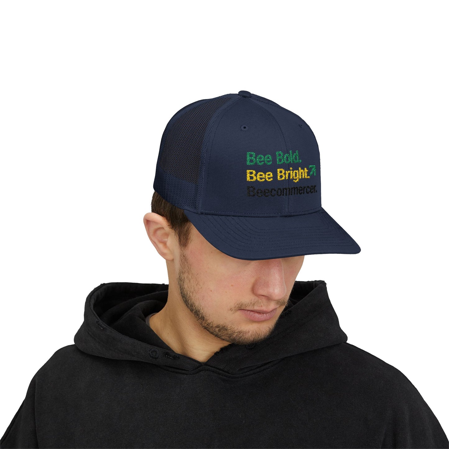 Bee Bold Bee Bright Embroidered Trucker Cap