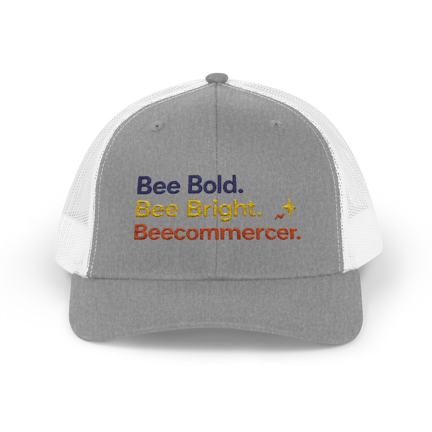 Trucker Cap — "Bee Bold. Bee Bright. Beecommercer." Embroidered Entrepreneur Hat