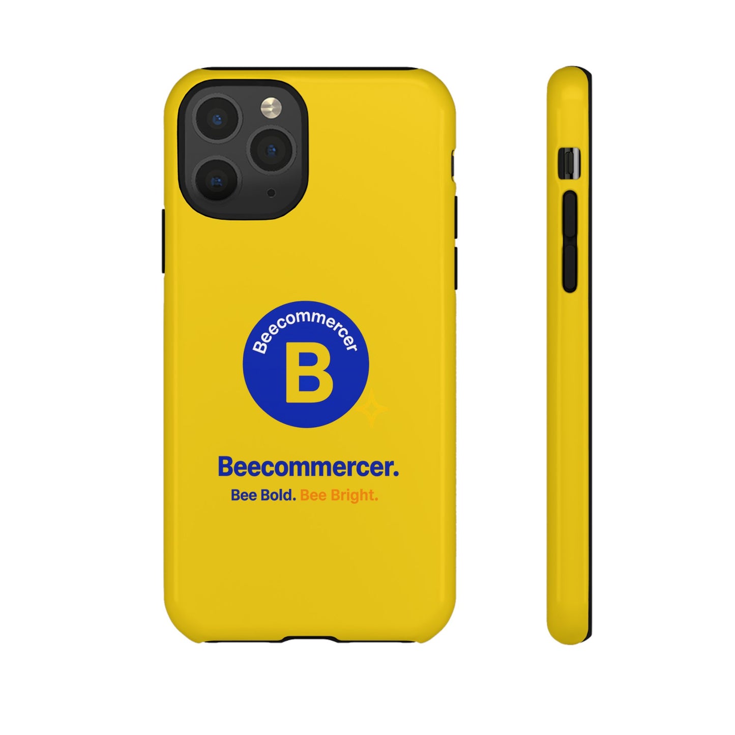 Beecommercer Bold Logo Phone Case — Yellow Protective Phone Cover