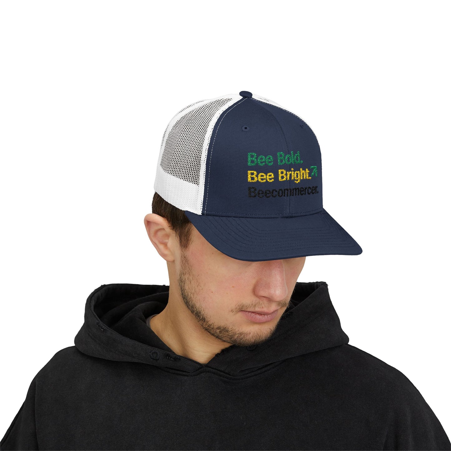 Bee Bold Bee Bright Embroidered Trucker Cap