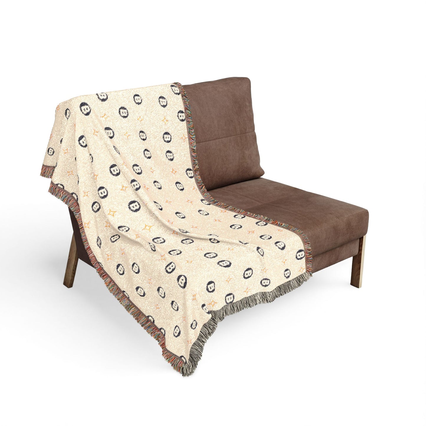 Woven Throw Blanket — Modern Geometric Dot Pattern, Reversible Cozy Home Decor