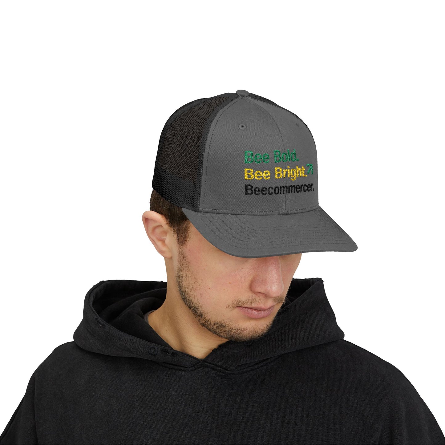 Bee Bold Bee Bright Embroidered Trucker Cap