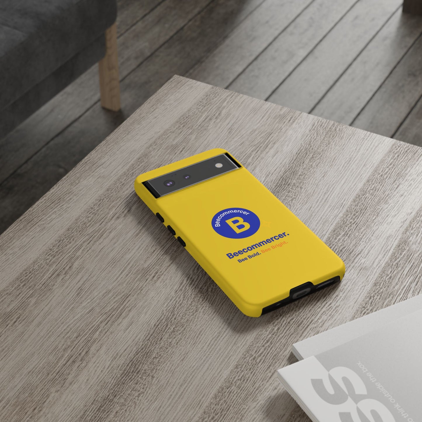 Beecommercer Bold Logo Phone Case — Yellow Protective Phone Cover