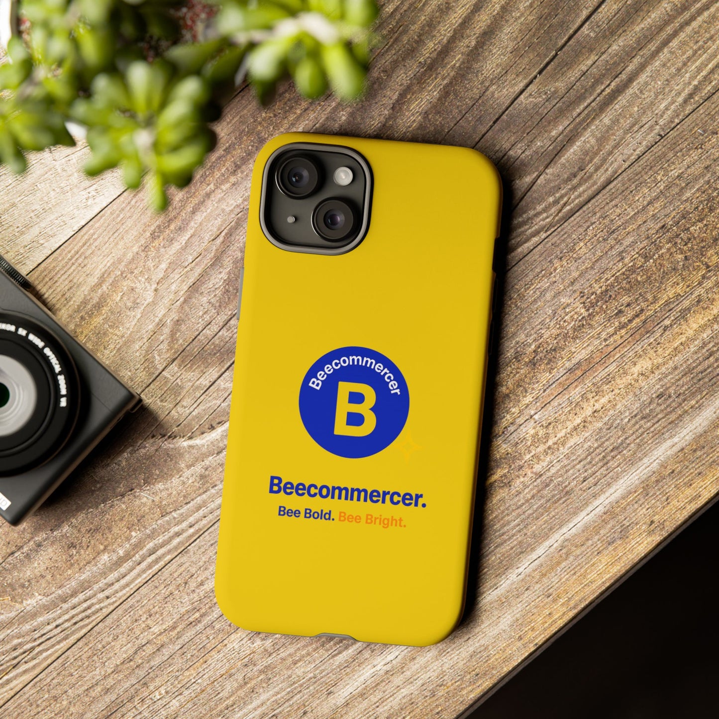 Beecommercer Bold Logo Phone Case — Yellow Protective Phone Cover