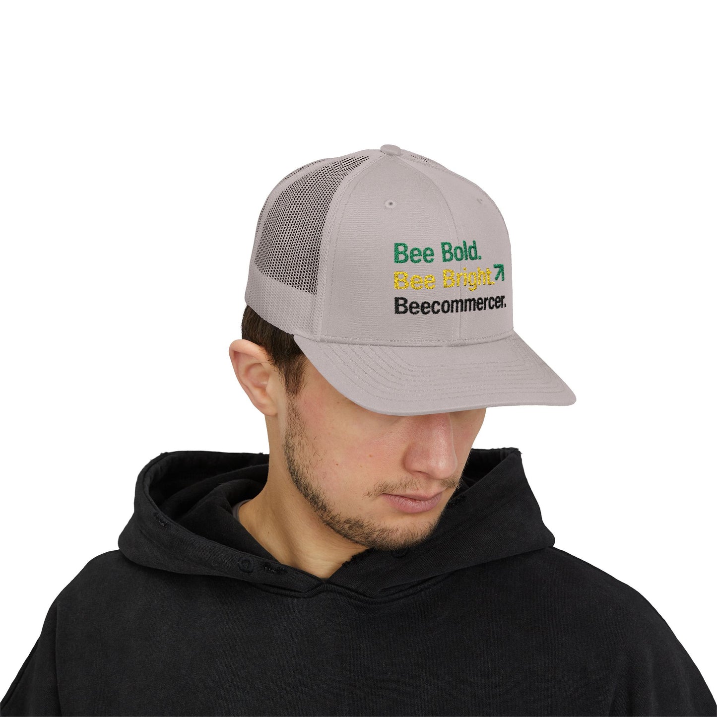 Bee Bold Bee Bright Embroidered Trucker Cap