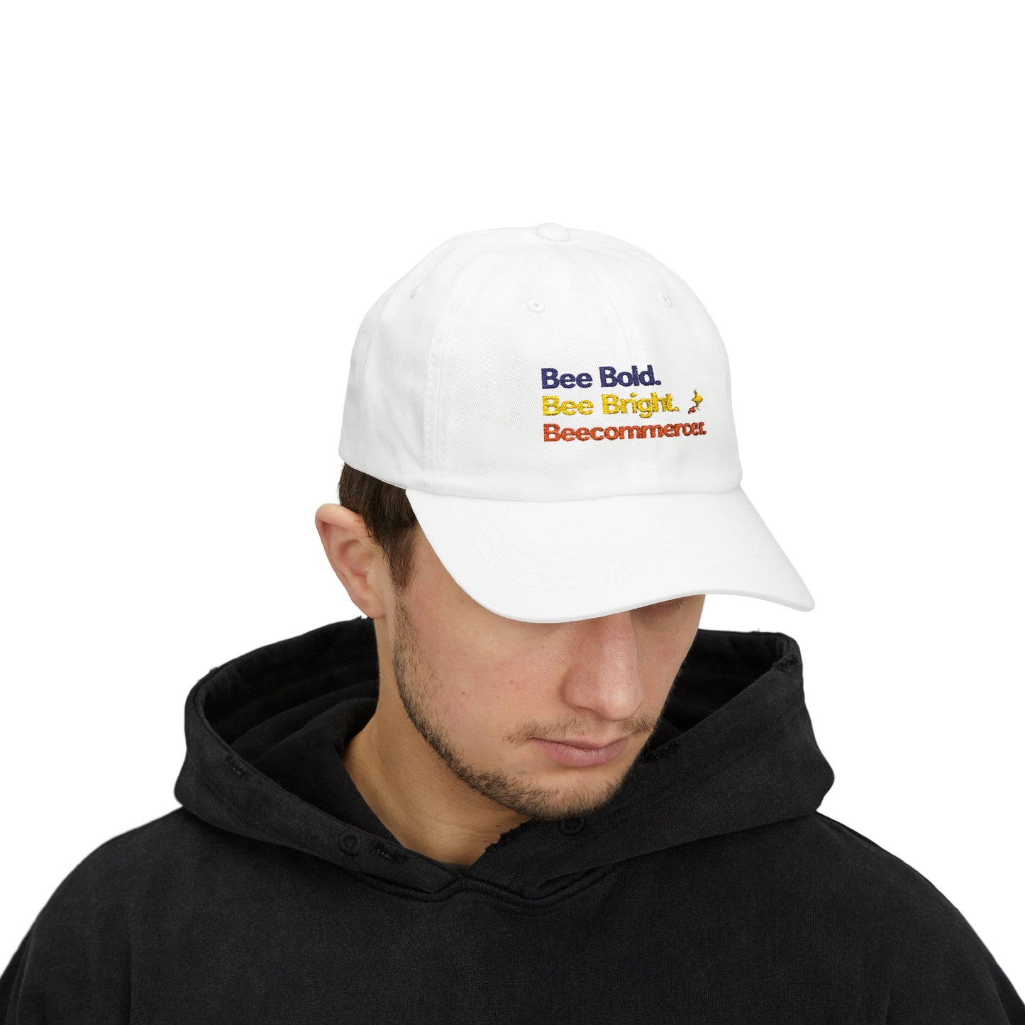 Dad Cap — "Bee Bold. Bee Bright. Beecommercer." Embroidered Baseball Hat