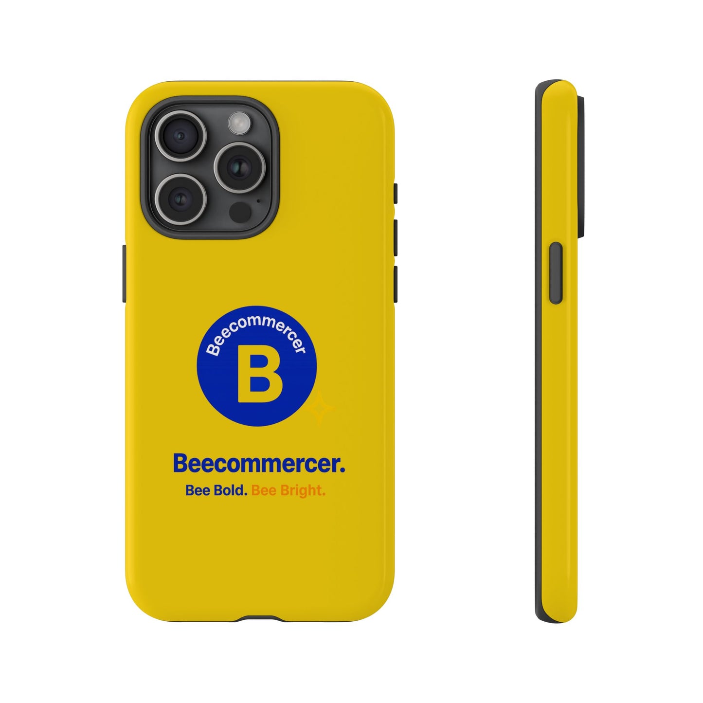 Beecommercer Bold Logo Phone Case — Yellow Protective Phone Cover