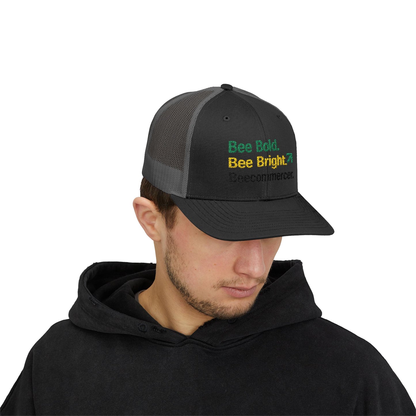 Bee Bold Bee Bright Embroidered Trucker Cap