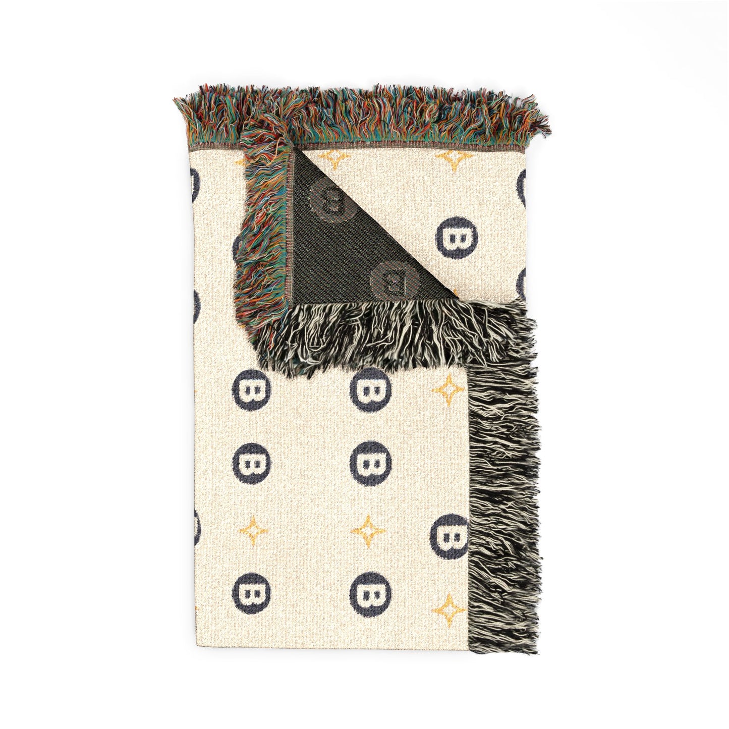 Woven Throw Blanket — Modern Geometric Dot Pattern, Reversible Cozy Home Decor