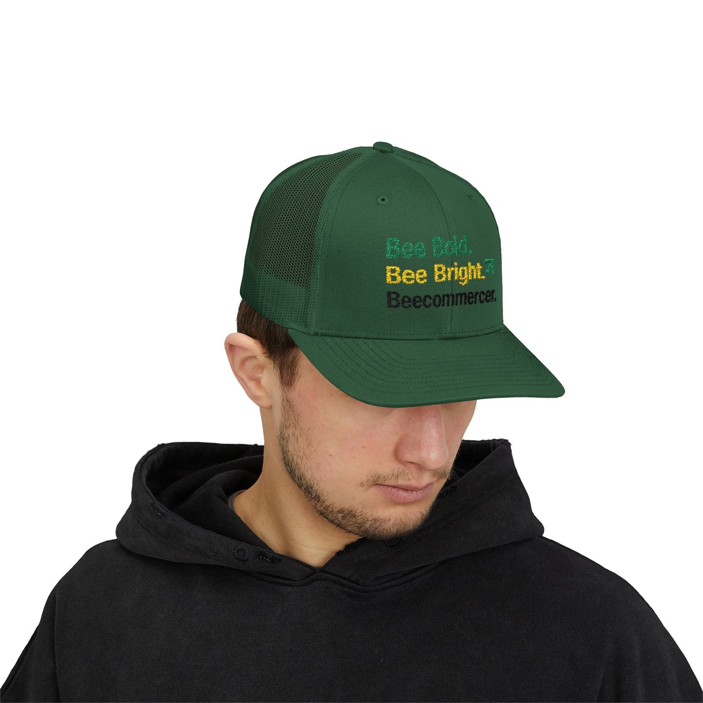 Bee Bold Bee Bright Embroidered Trucker Cap