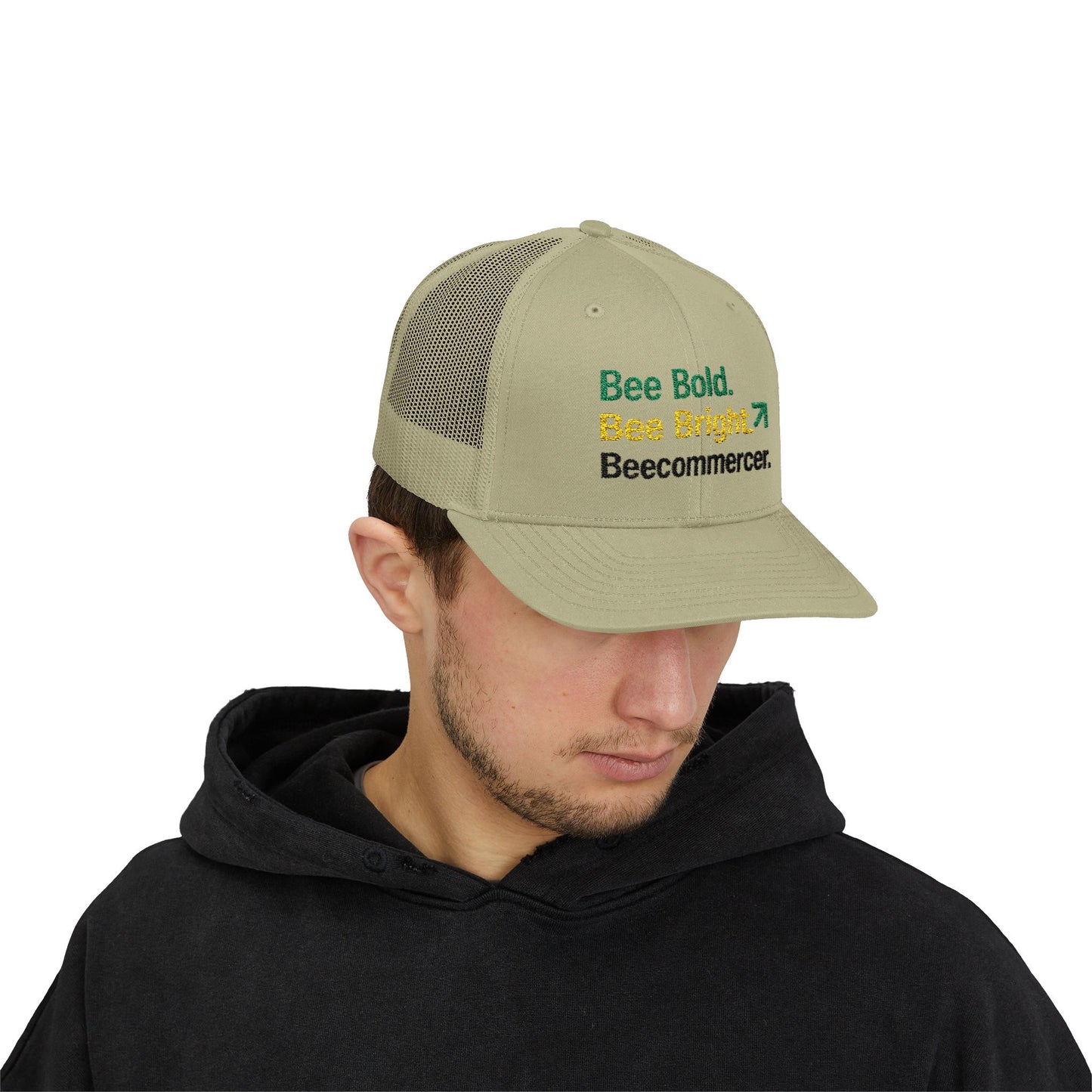 Bee Bold Bee Bright Embroidered Trucker Cap