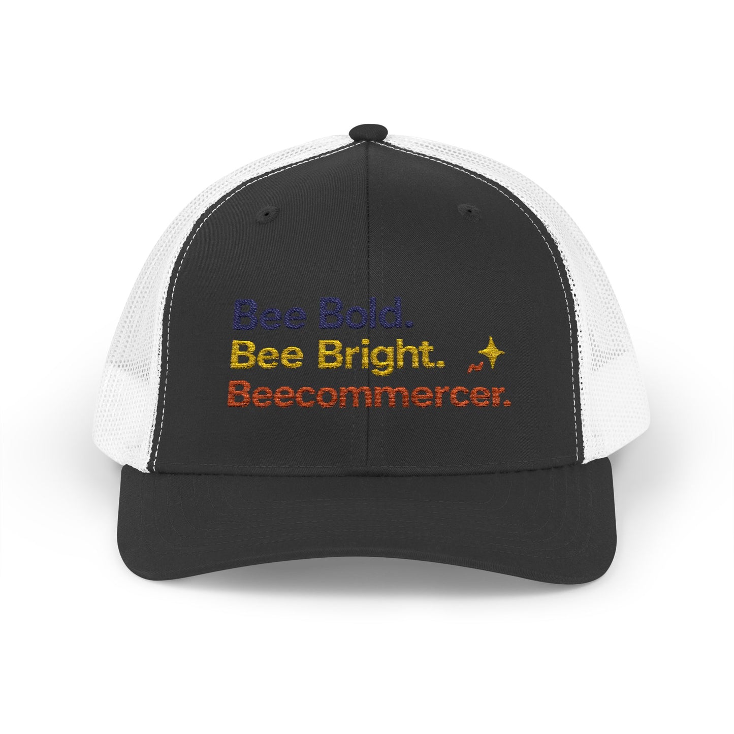 Trucker Cap — "Bee Bold. Bee Bright. Beecommercer." Embroidered Entrepreneur Hat