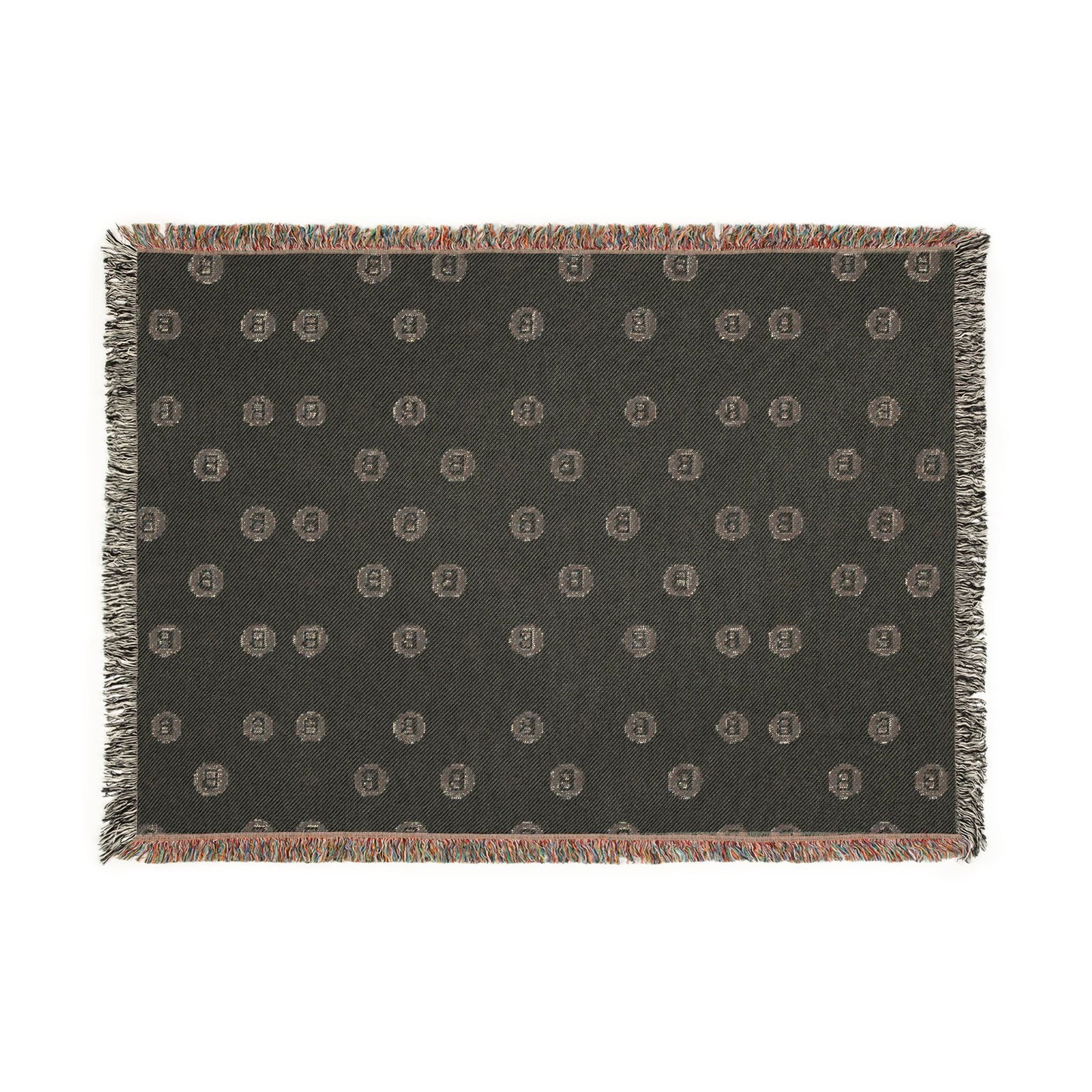 Woven Throw Blanket — Modern Geometric Dot Pattern, Reversible Cozy Home Decor