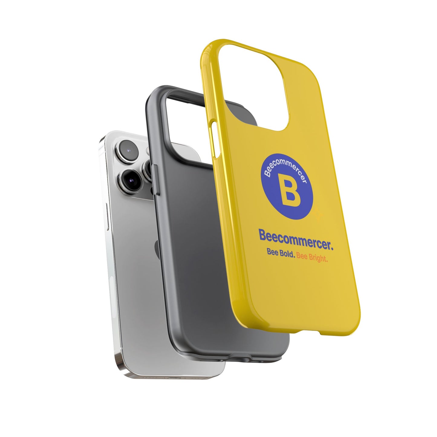 Beecommercer Bold Logo Phone Case — Yellow Protective Phone Cover