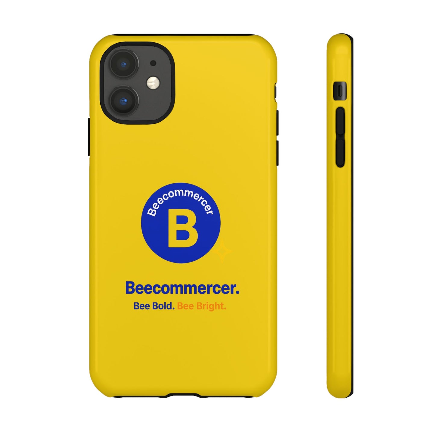 Beecommercer Bold Logo Phone Case — Yellow Protective Phone Cover