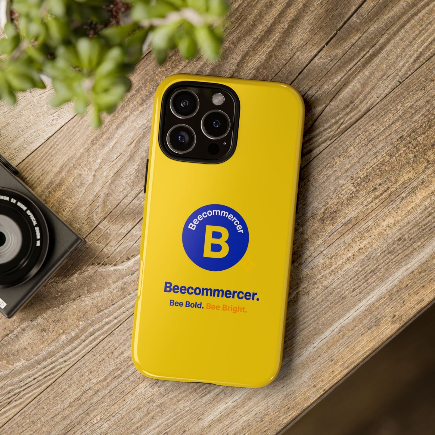 Beecommercer Bold Logo Phone Case — Yellow Protective Phone Cover