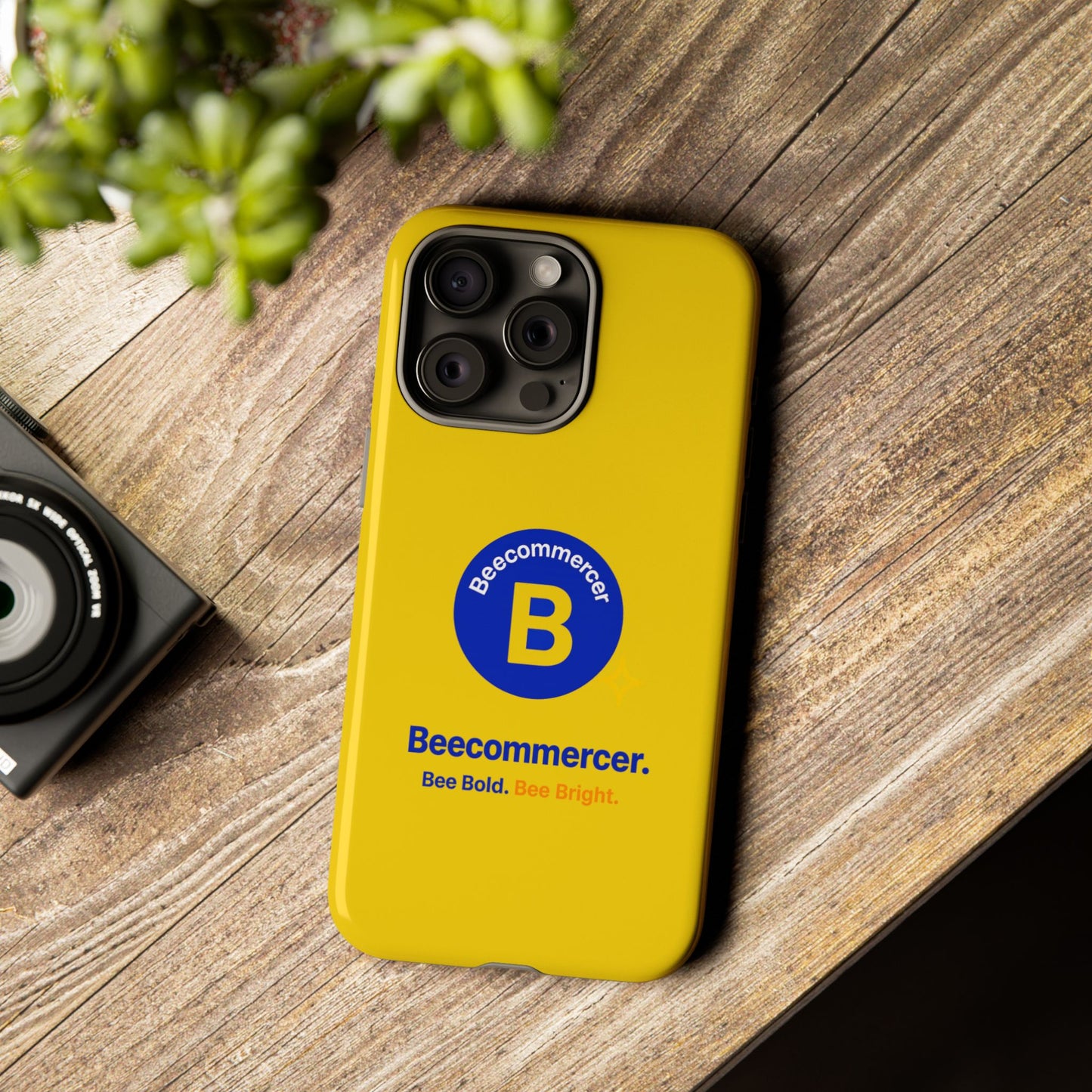 Beecommercer Bold Logo Phone Case — Yellow Protective Phone Cover