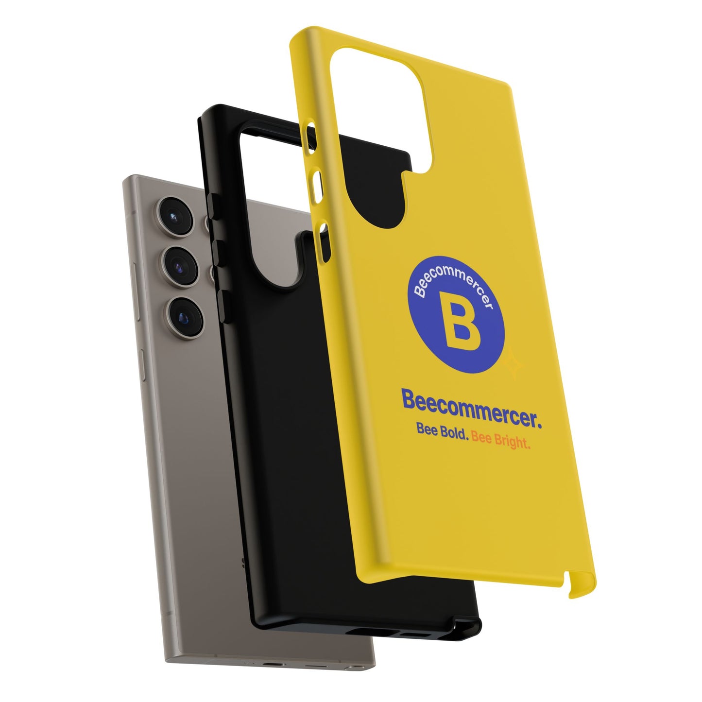 Beecommercer Bold Logo Phone Case — Yellow Protective Phone Cover