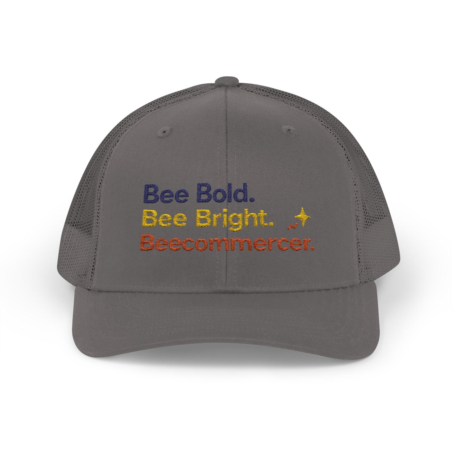 Trucker Cap — "Bee Bold. Bee Bright. Beecommercer." Embroidered Entrepreneur Hat