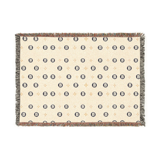 Woven Throw Blanket — Modern Geometric Dot Pattern, Reversible Cozy Home Decor