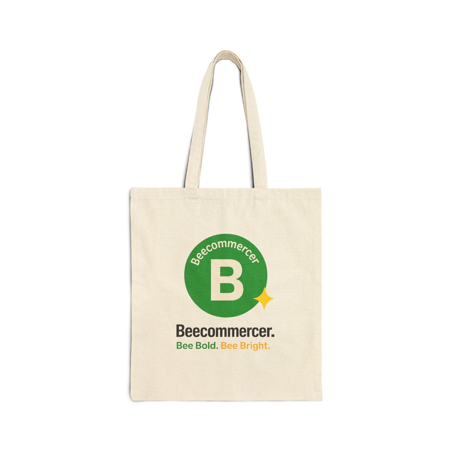 Beecommercer Canvas Tote Bag — "Bee Bold, Bee Bright" Eco Market Tote