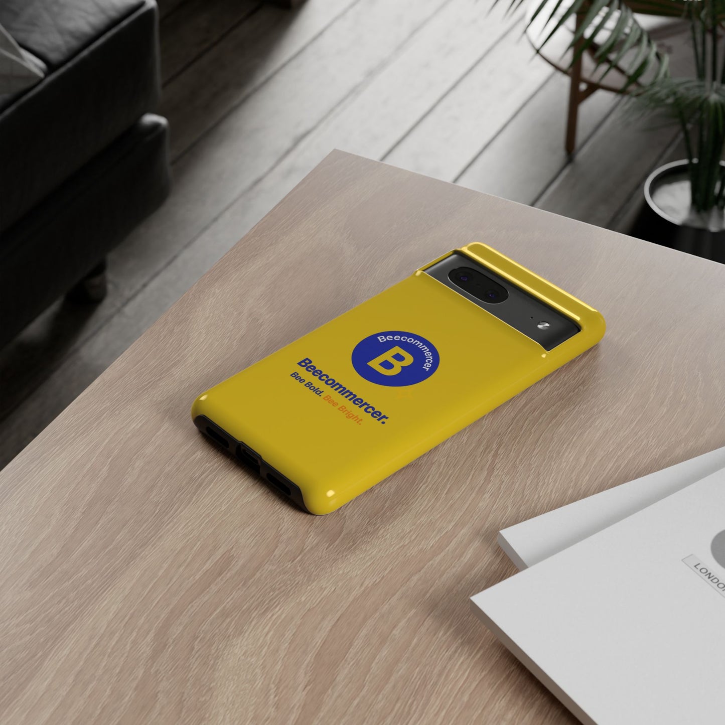 Beecommercer Bold Logo Phone Case — Yellow Protective Phone Cover
