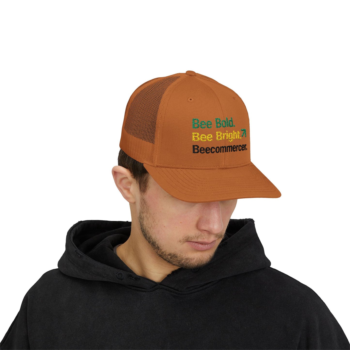 Bee Bold Bee Bright Embroidered Trucker Cap