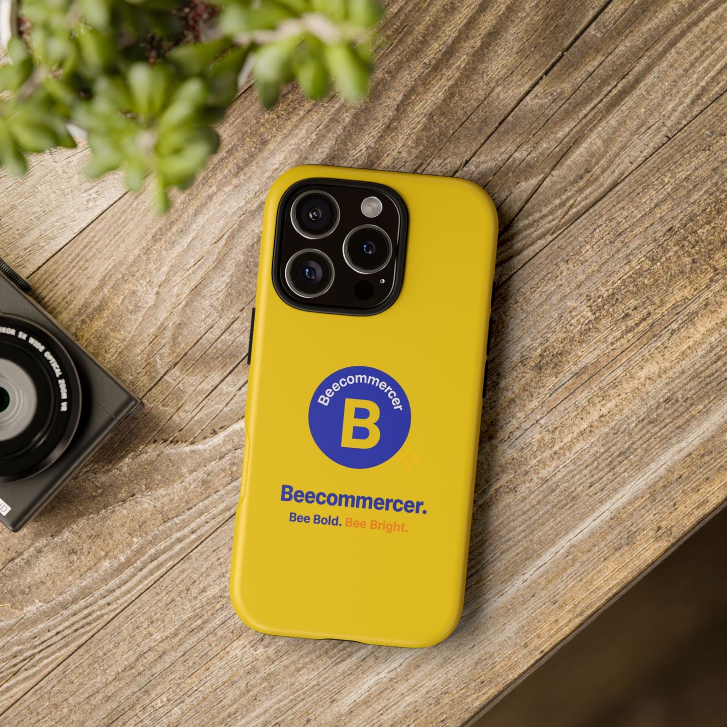 Beecommercer Bold Logo Phone Case — Yellow Protective Phone Cover