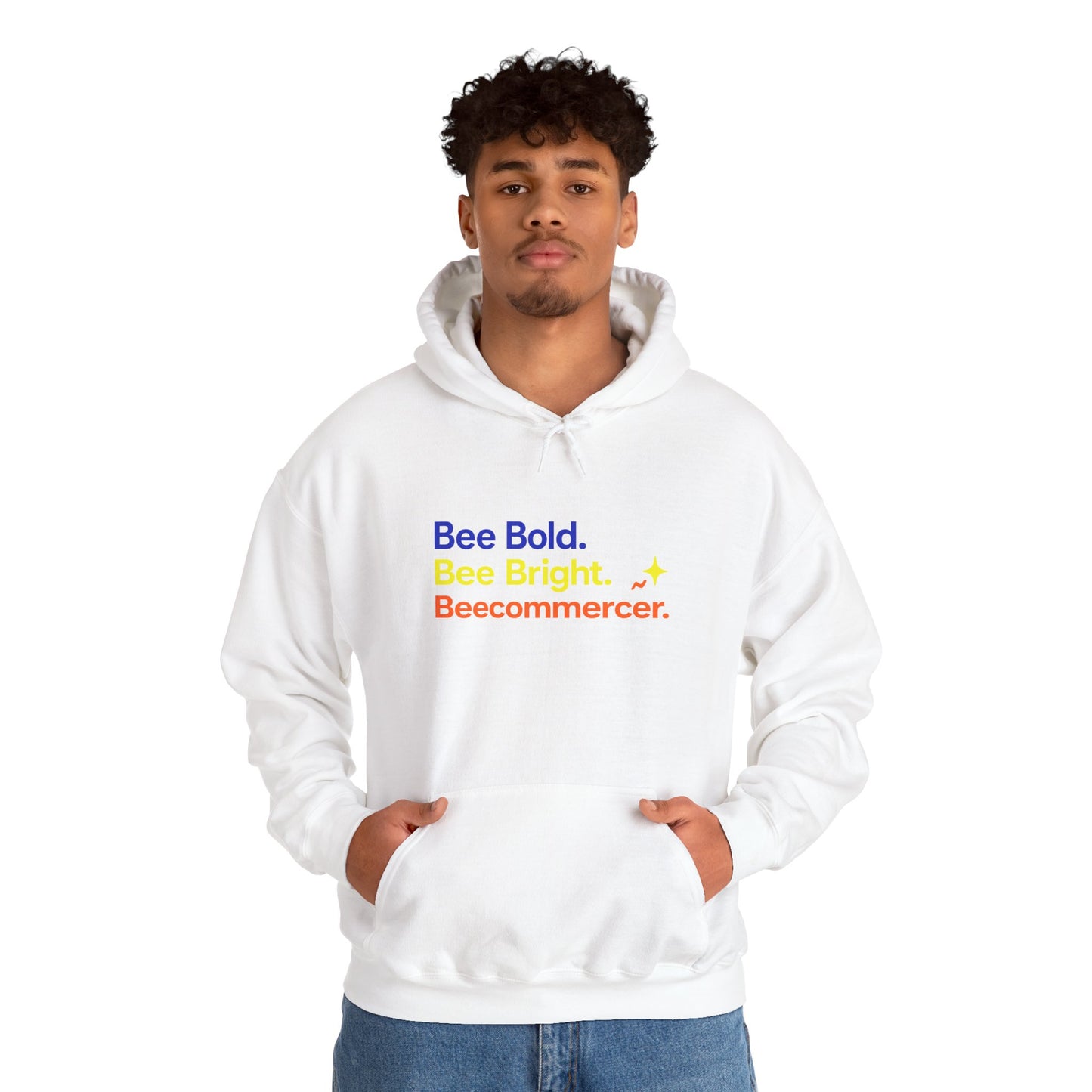 Bee Bold Bee Bright Hoodie — Beecoomercer Motivational Hooded Sweatshirt
