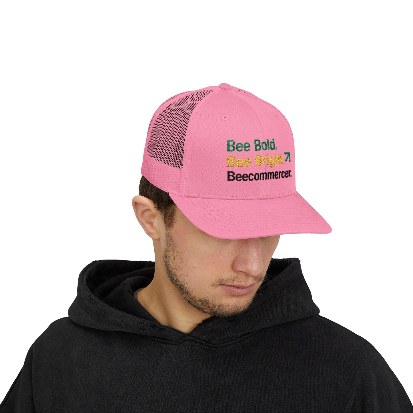 Bee Bold Bee Bright Embroidered Trucker Cap