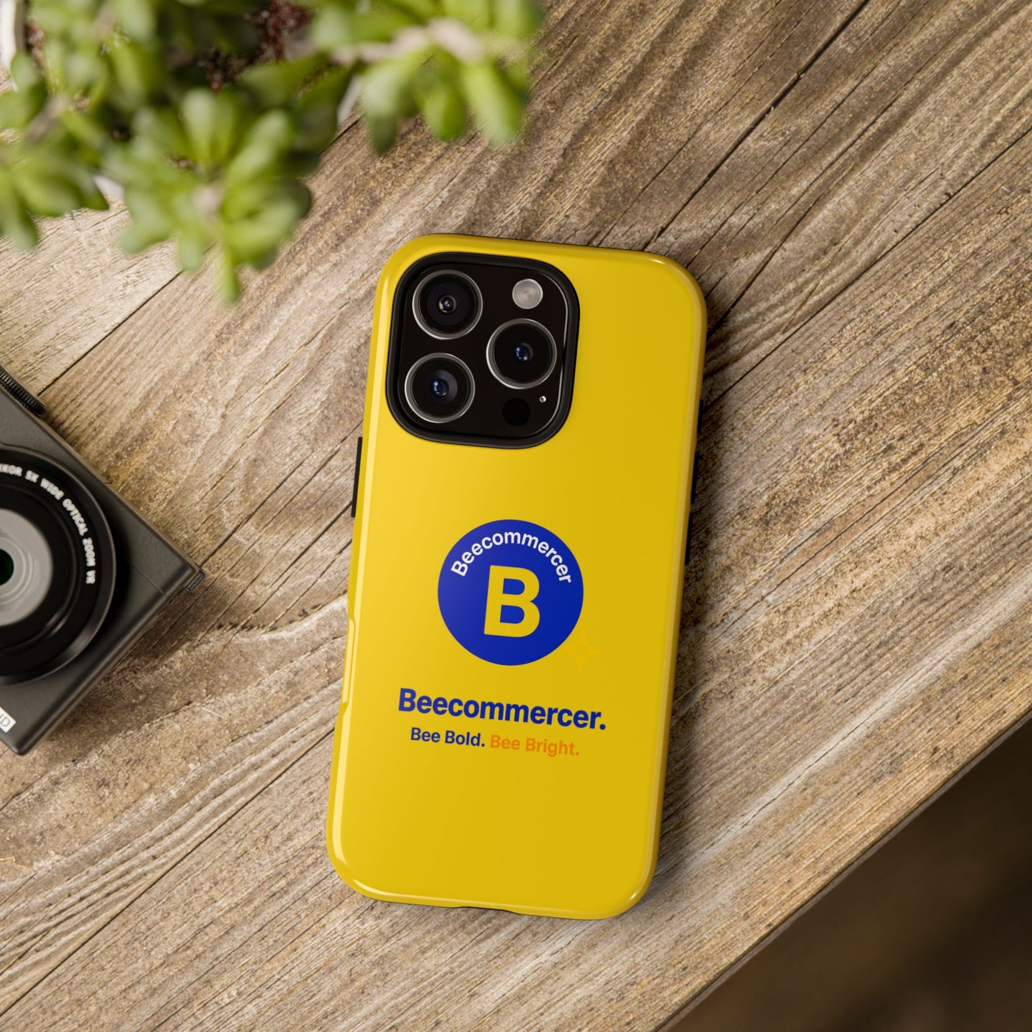 Beecommercer Bold Logo Phone Case — Yellow Protective Phone Cover