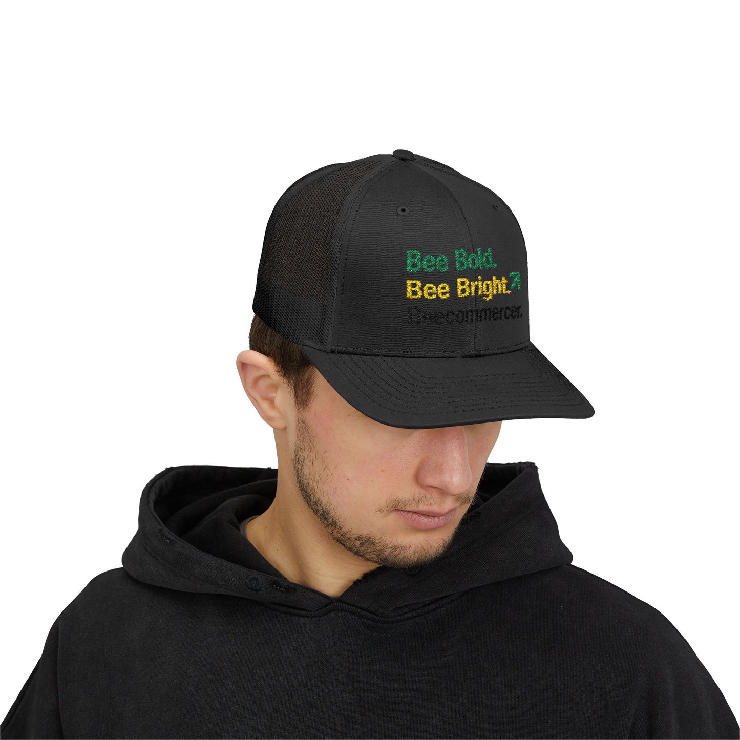 Bee Bold Bee Bright Embroidered Trucker Cap
