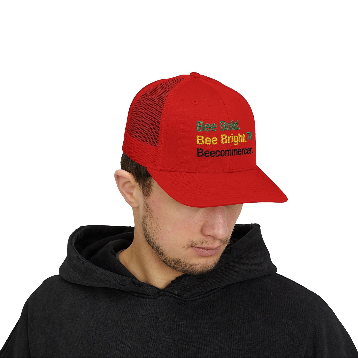 Bee Bold Bee Bright Embroidered Trucker Cap