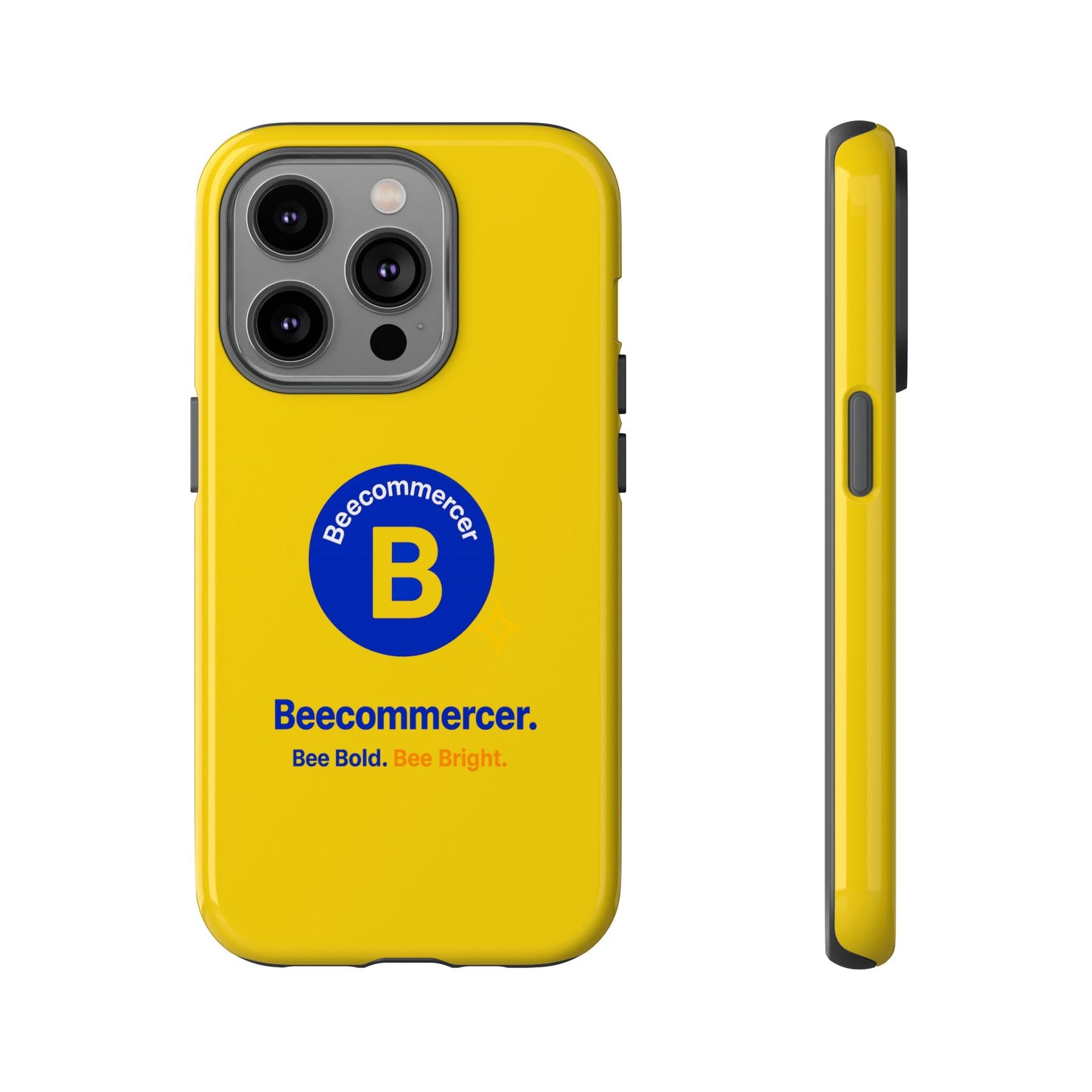 Beecommercer Bold Logo Phone Case — Yellow Protective Phone Cover