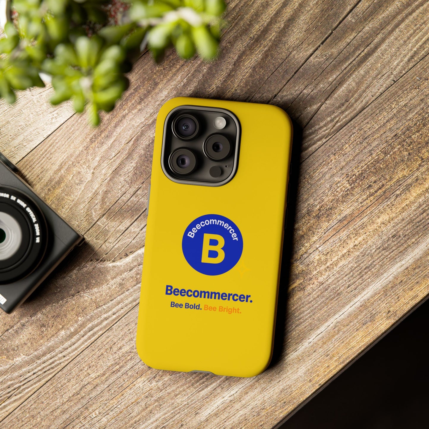 Beecommercer Bold Logo Phone Case — Yellow Protective Phone Cover