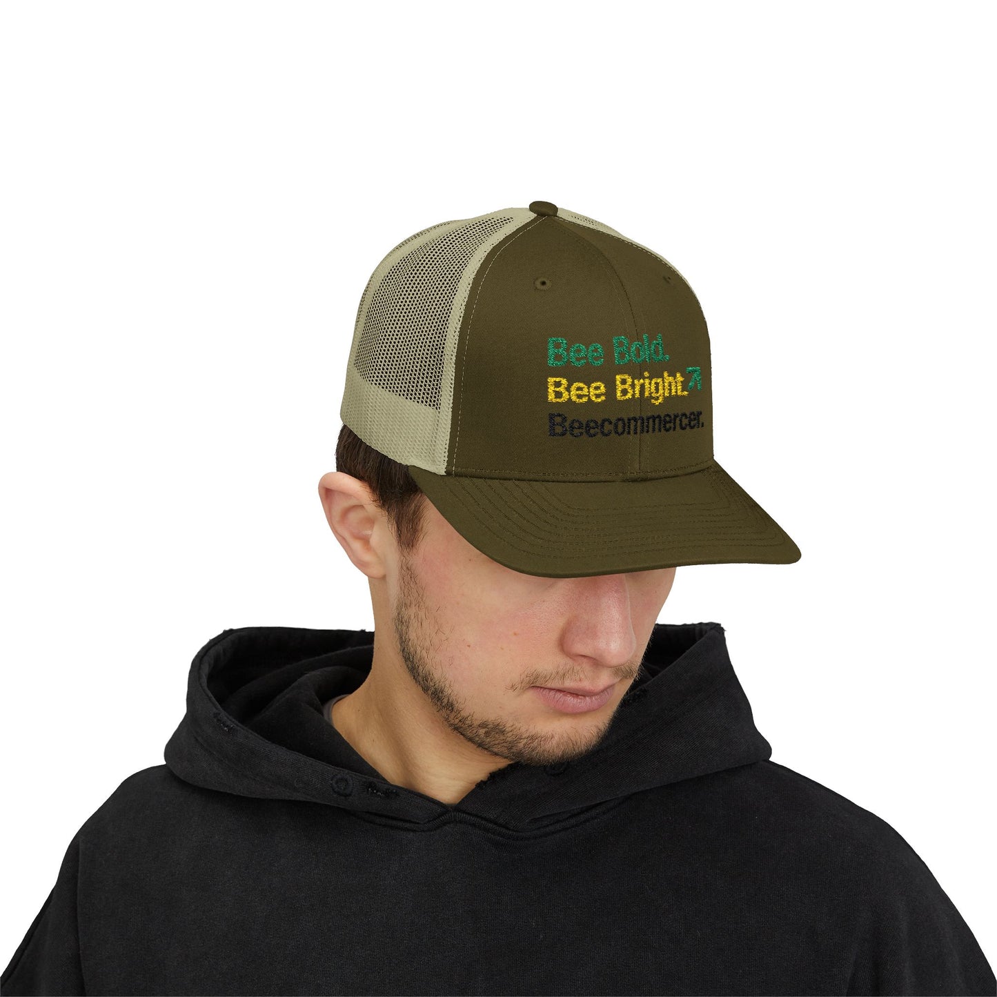Bee Bold Bee Bright Embroidered Trucker Cap