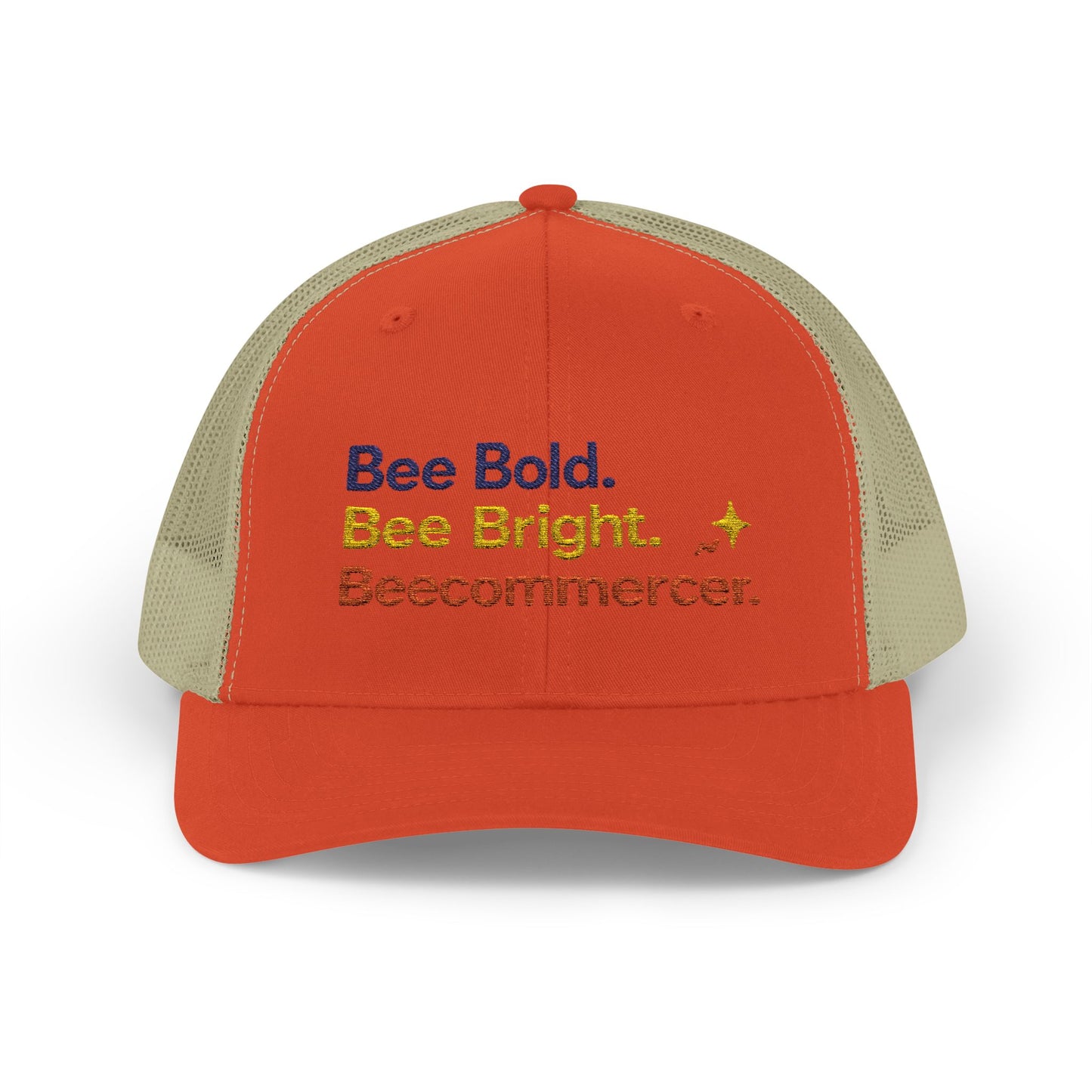 Trucker Cap — "Bee Bold. Bee Bright. Beecommercer." Embroidered Entrepreneur Hat